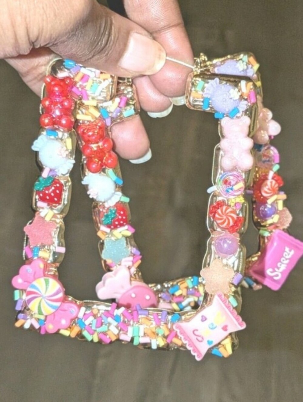 Hand CRAFTED Candy Sprinkle Statement Hoops - Picture 4 of 10